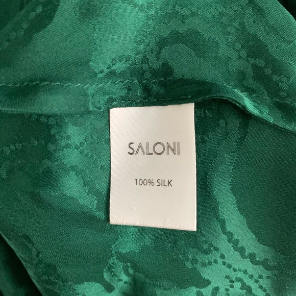 Saloni Draped Olivia Dress Forest Green - Picture 7 of 9